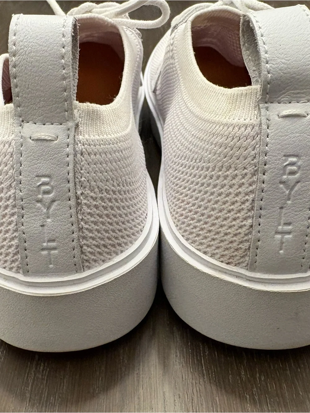 BYLT Basics Men's White Knit Lace-Up Sneakers